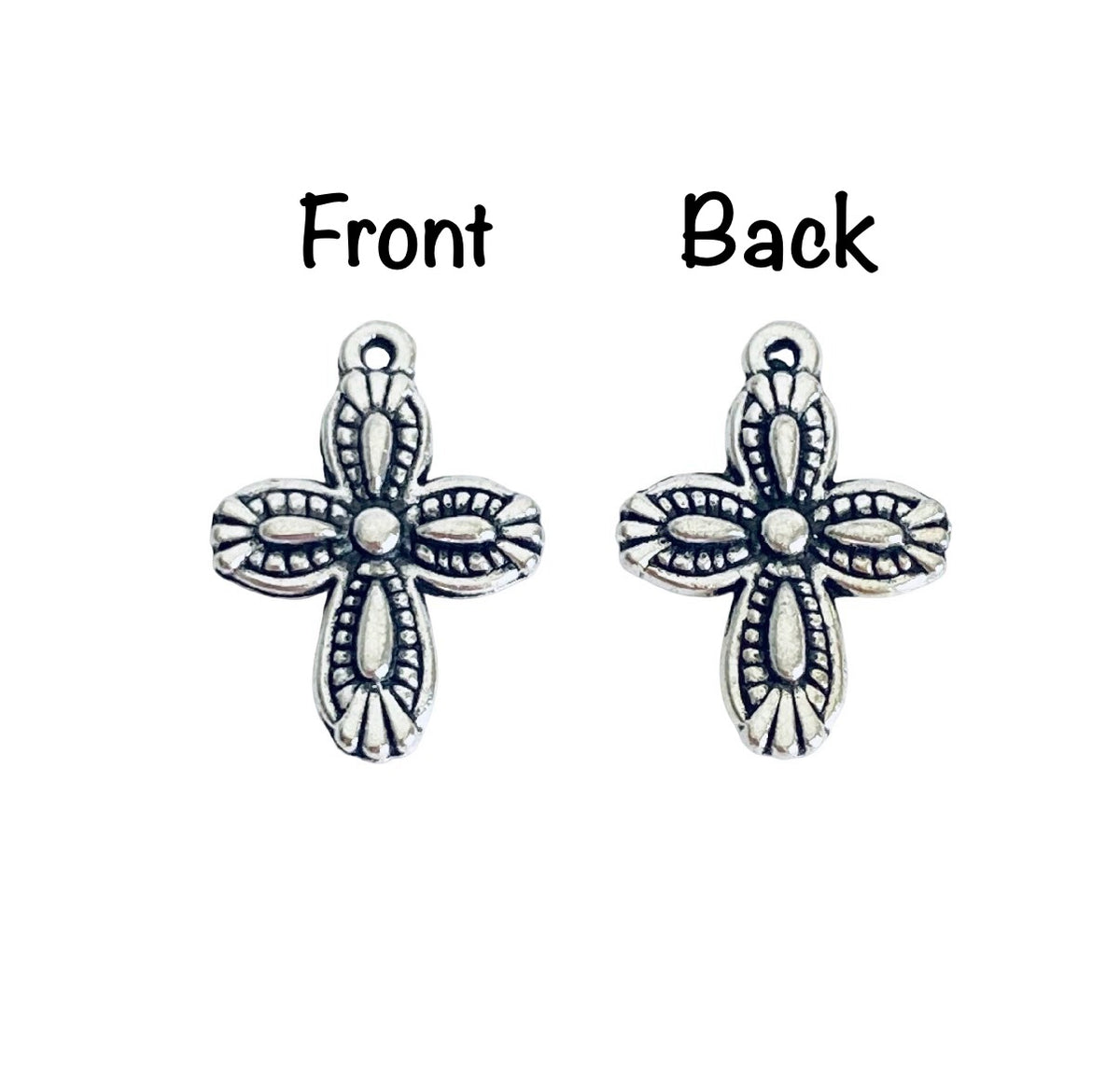 Base Metal Vintage Style Cross Charm