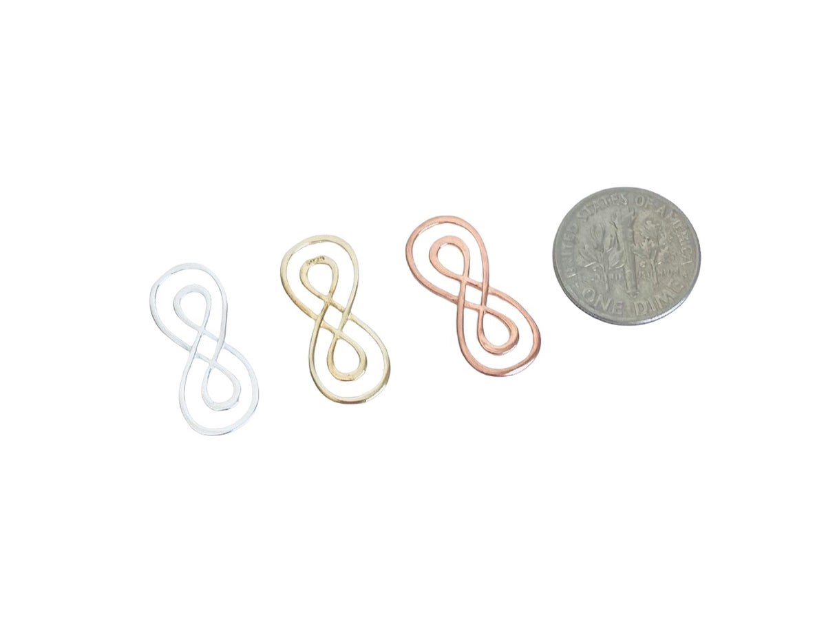Double Infinity Charm • Sterling Silver • Gold over Silver • Rose Gold over Silver • Sold Individually