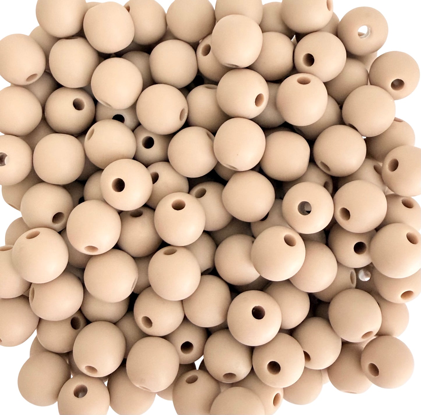 Matte Finish Beige Round Beads • 6mm, 9mm, 13mm and 16mm Acrylic Craft Beads for Jewelry Making & DIY Crafts