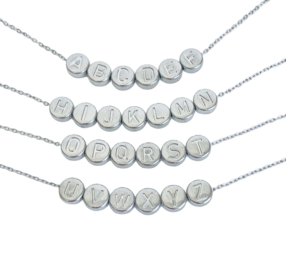6mm Round Initial Bead (A-Z) • Stainless Steel • Gold over Stainless Steel • Sold Individually