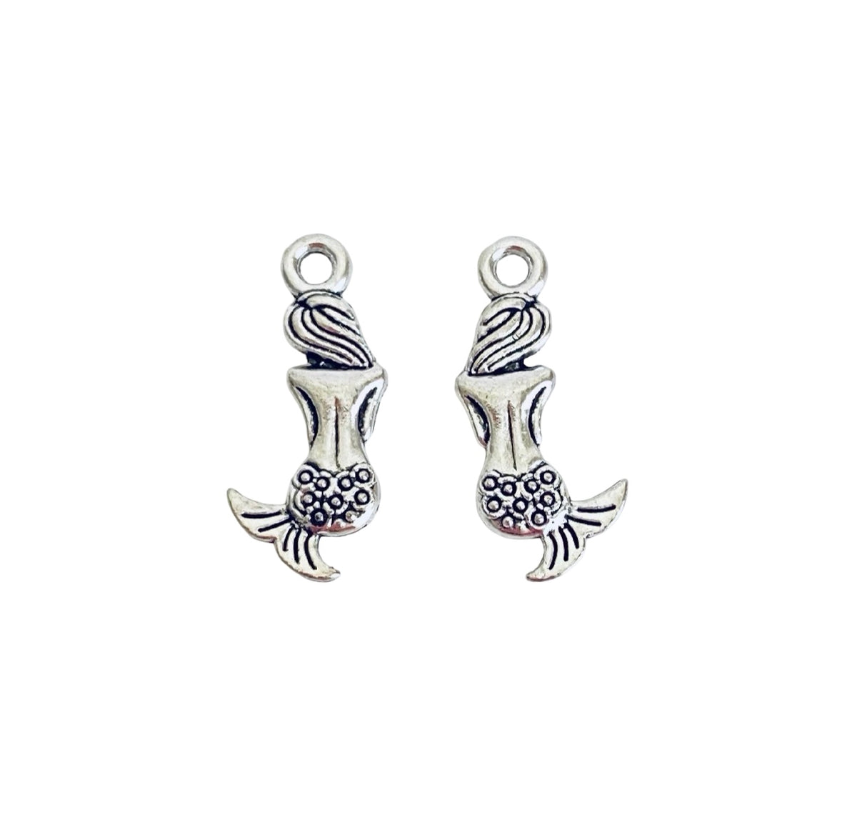 Base Metal Tiny Mermaid Charm