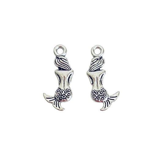 Base Metal Tiny Mermaid Charm