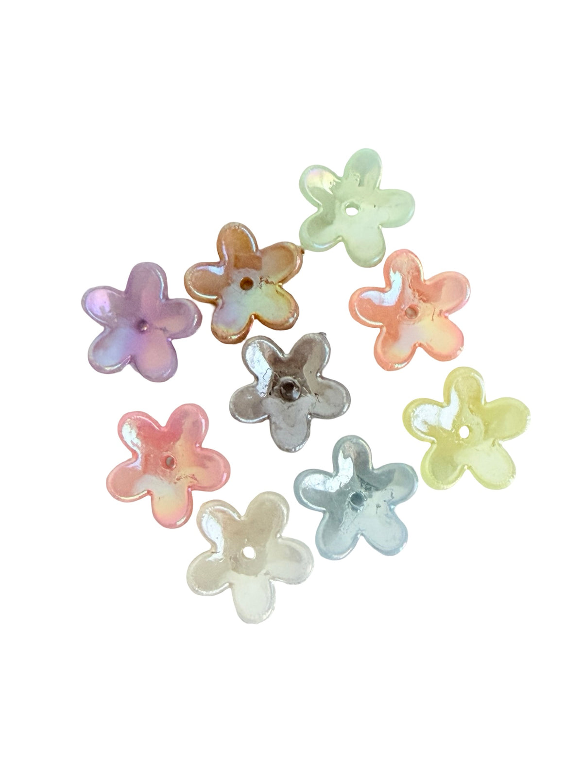 16mm 5-Petal Acrylic Flower Beads • Random Mix Color Flower Petal Beads for Jewelry Making & Crafts