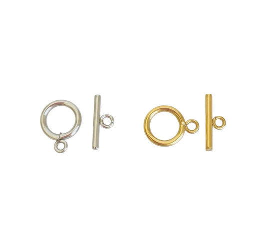 12mm Toggle Clasp • Stainless Steel • Gold over Stainless Steel