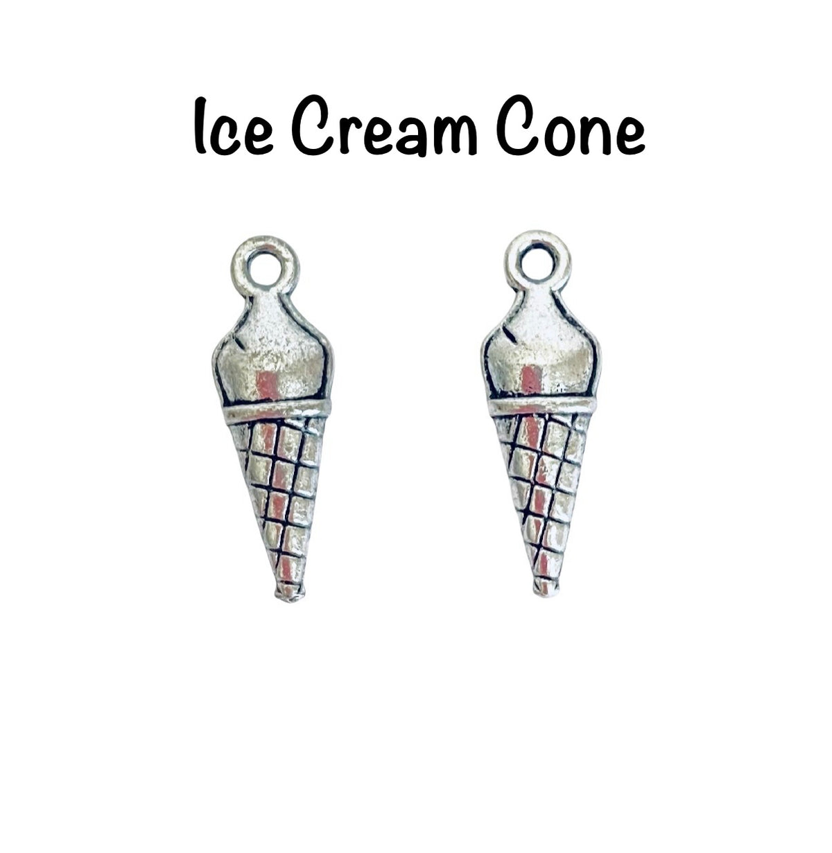 Base Metal Dessert Charms (Muffin • Ice Cream Cone • Cupcake)