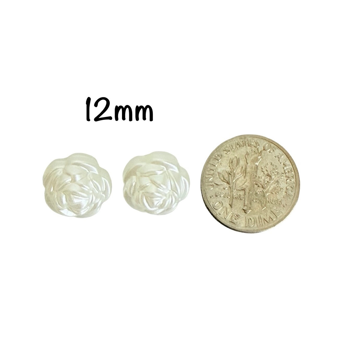 Faux Pearl Rose Beads for Jewelry Making • 10mm & 12mm
