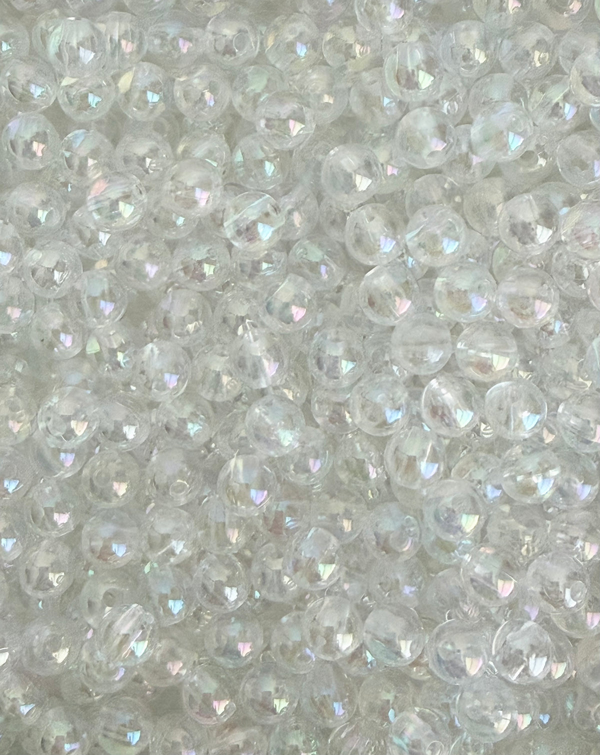 6mm Clear AB Acrylic Round Beads • Iridescent Beads for Jewelry Making