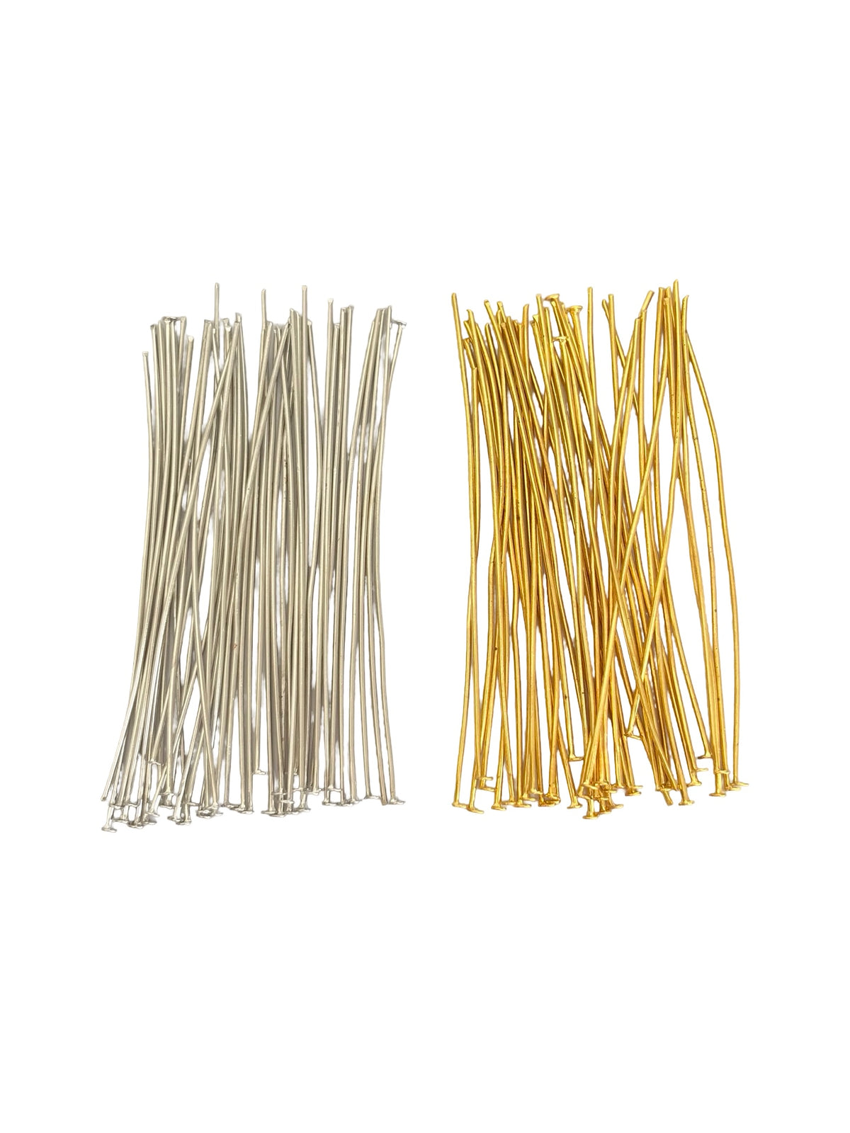 0.8mm x 70mm Thick Base Metal Flat Head Pins • Off-Center Head • Beaded Flower Making & Jewelry Crafts