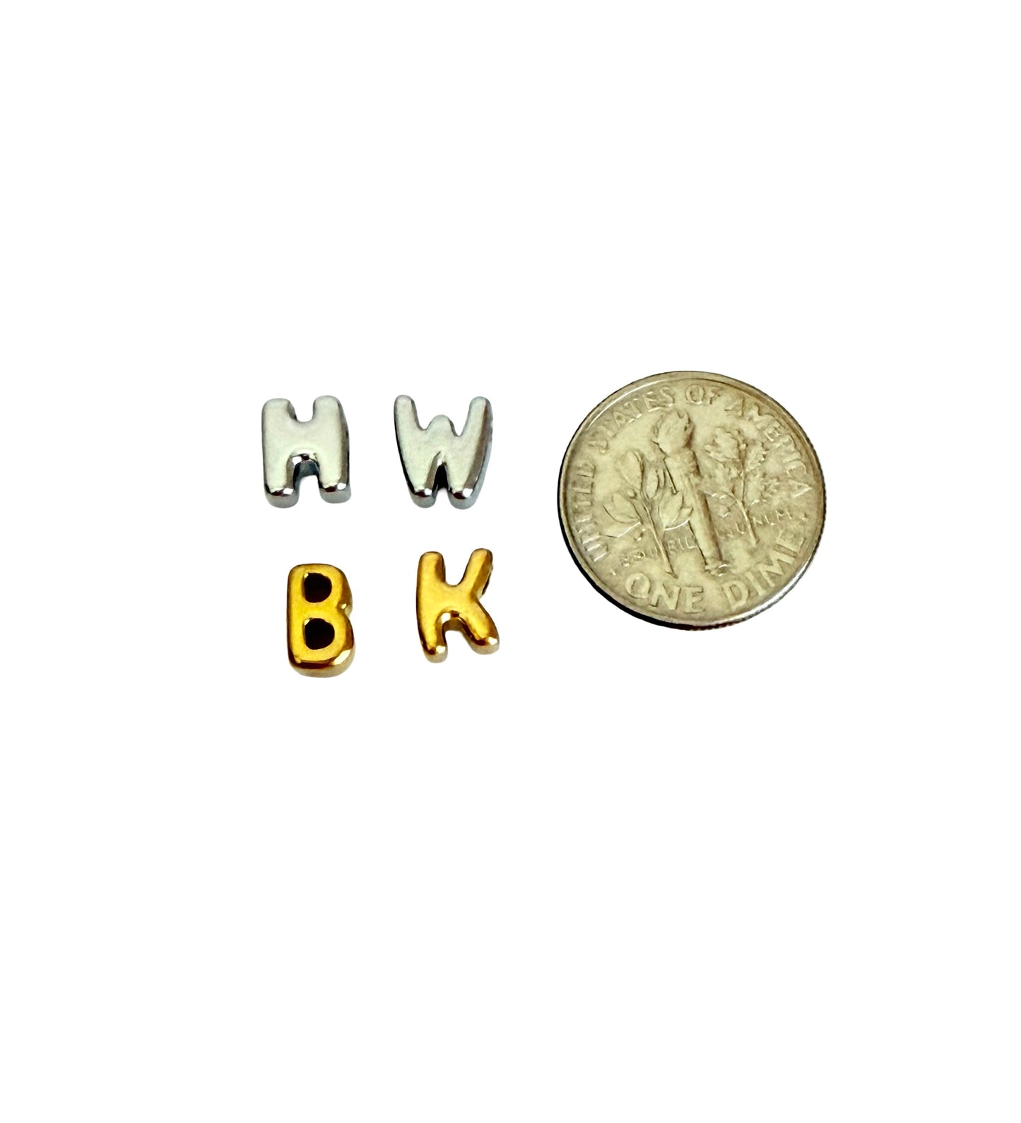 Stainless Steel 3D Initial Charm • Sold Individually