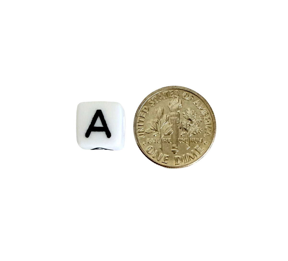9mm Acrylic Alphabet Letter Beads • A-Z 26-Piece Set • 4-Sided Beads with 4mm Hole