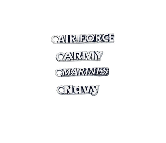 Base Metal Military Charms (Air Force • Army • Marines • Navy)