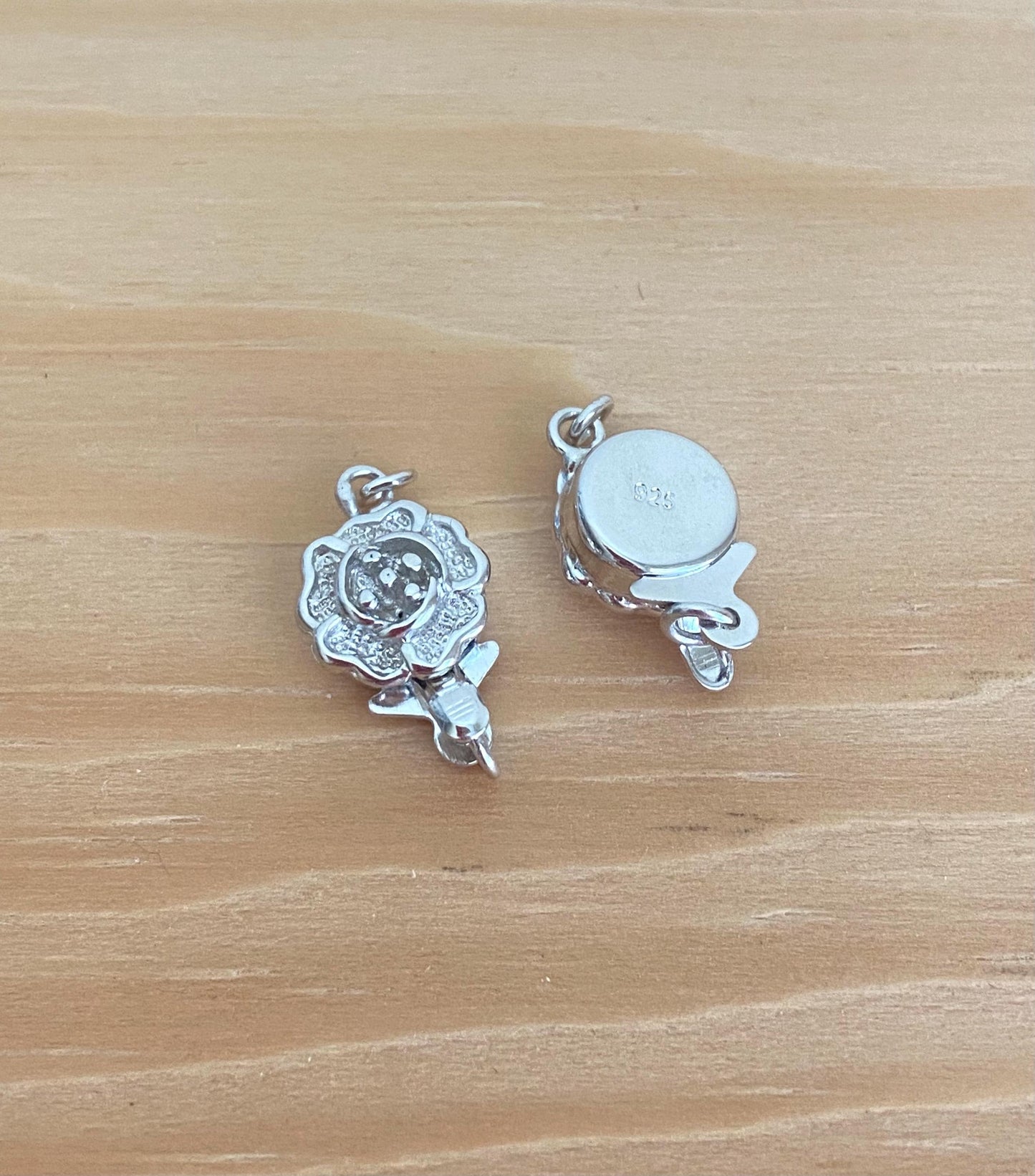 925 Sterling Silver Flower Clasp