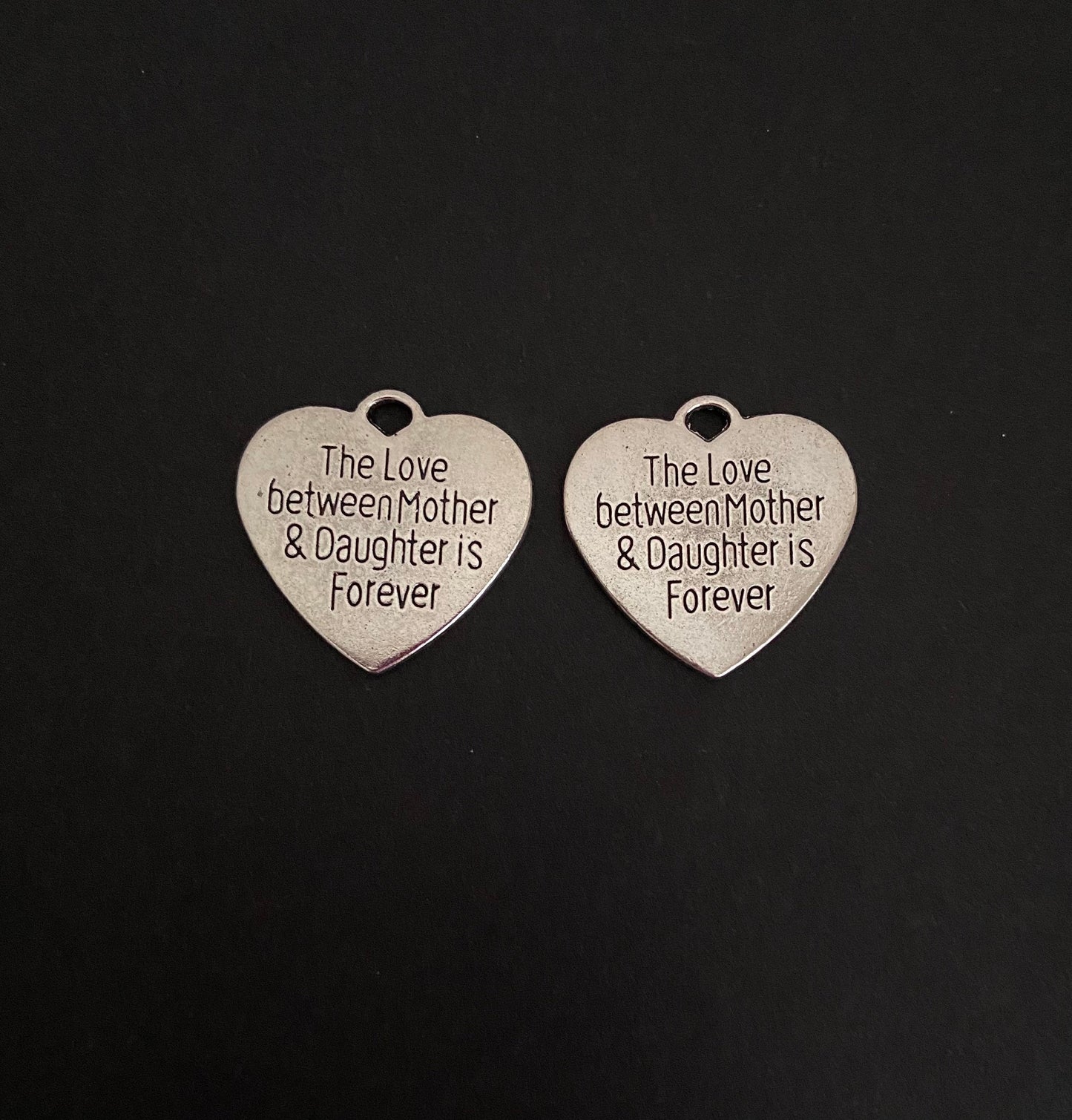 Base Metal Mother & Daughter Forever Heart Charm