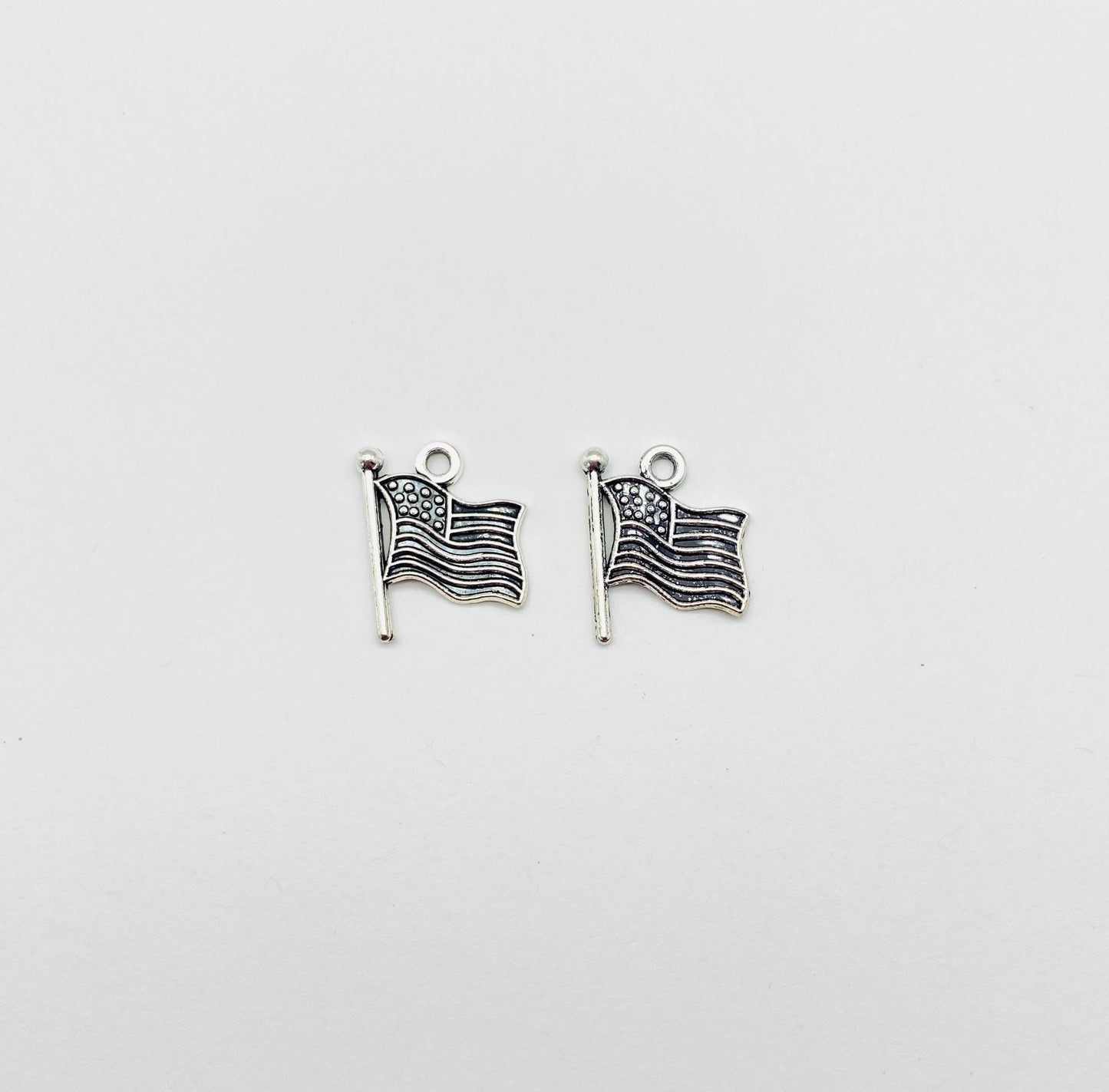 Base Metal American Flag Charm