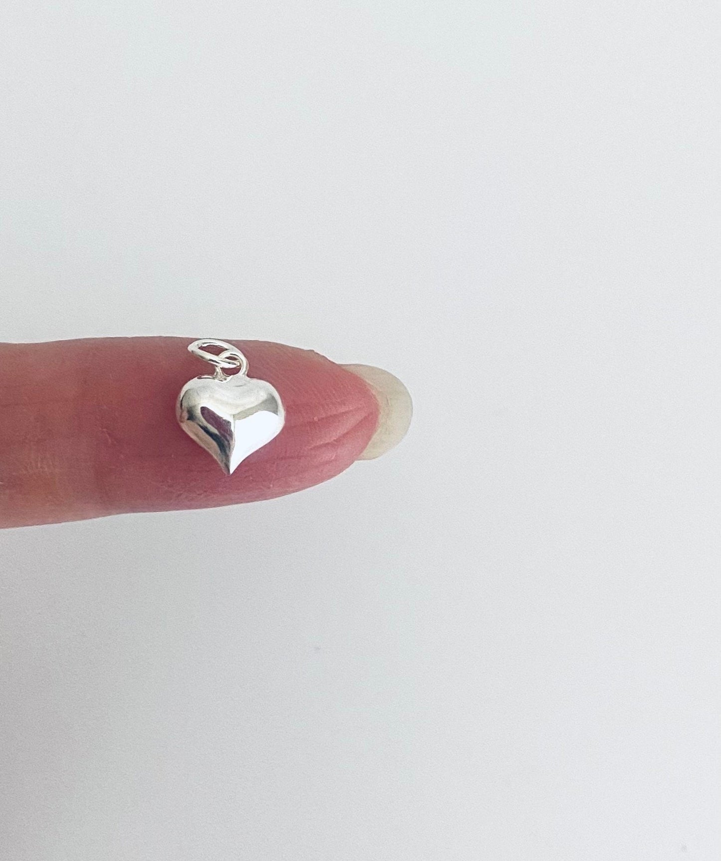 925 Sterling Silver SMALL Heart Charm (8mm x 10mm)