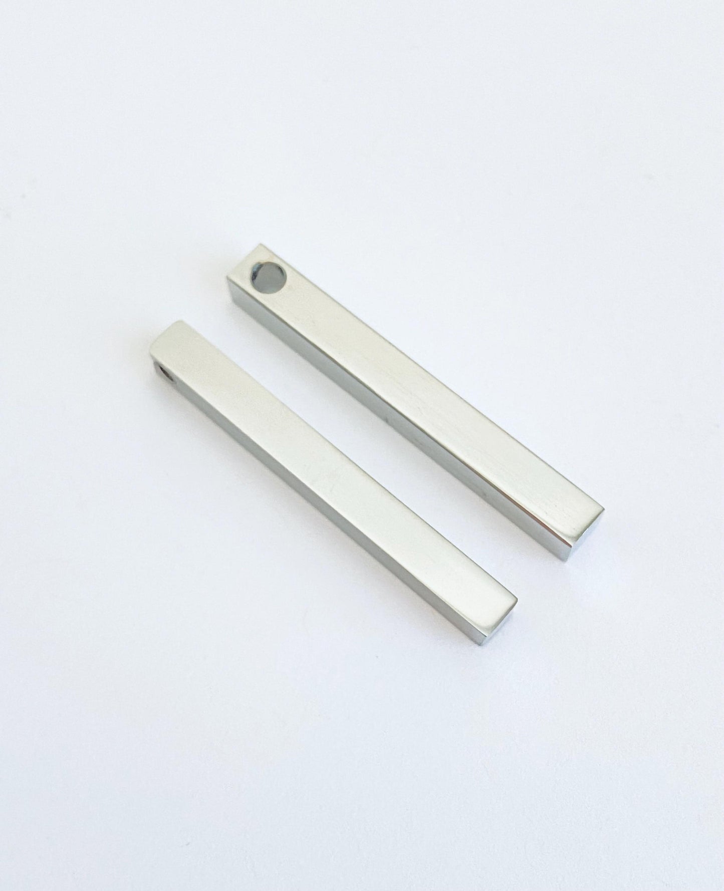 Engravable Stainless Steel Long Cube Blank (5mm x 40mm)