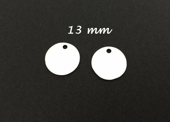 13mm Engravable Stainless Steel Round Blank Tag