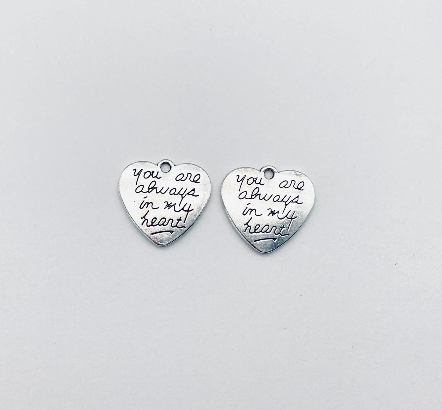 Base Metal You are always in my heart Charm