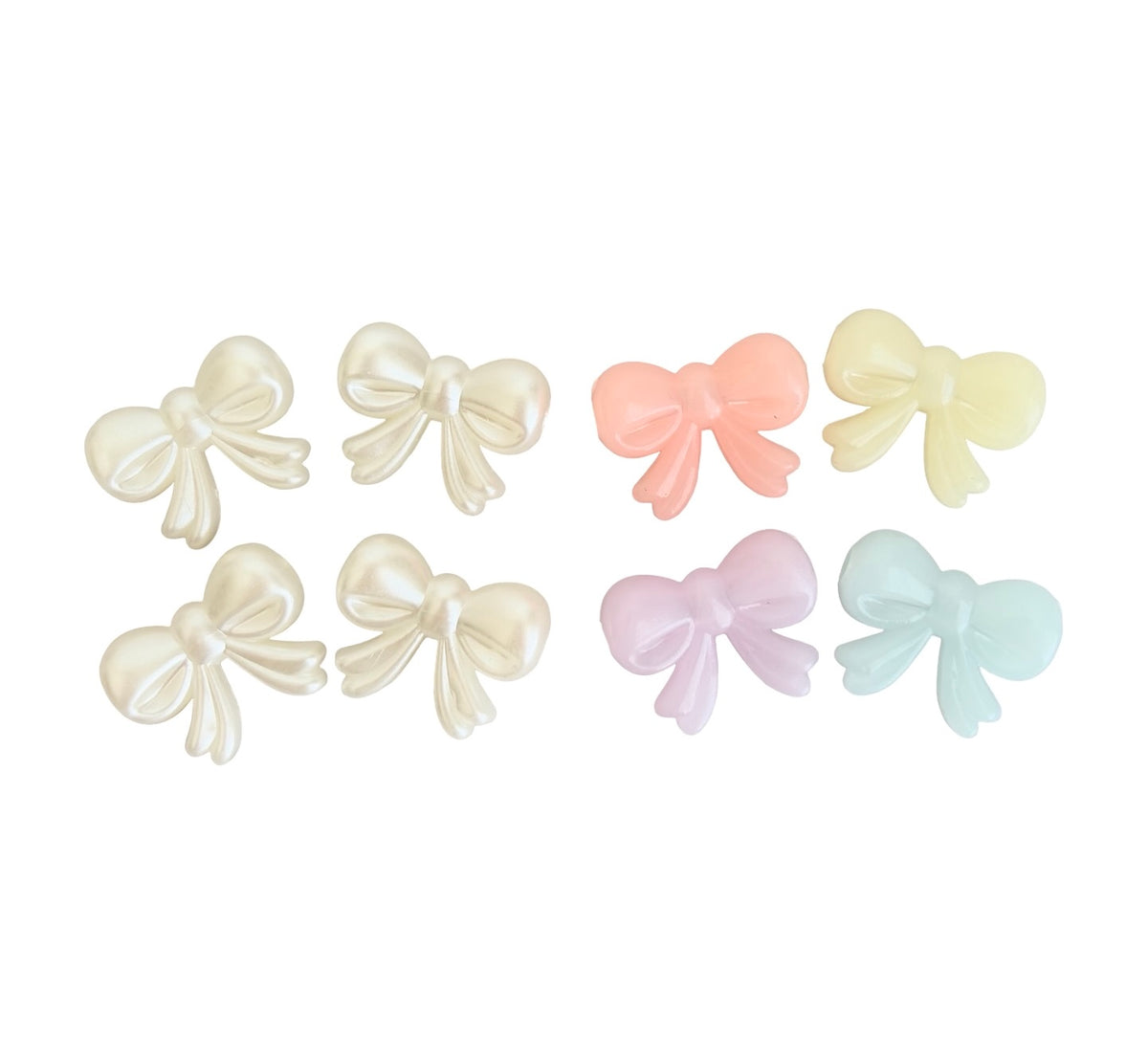 Acrylic Bow Beads • Horizontal Hole Beads for Jewelry Making • Faux Pearl OR Random Mix of Translucent