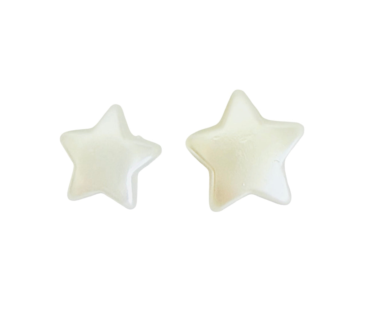 Faux Pearl Puffy Star Beads for Jewelry Making • 12mm or 14mm