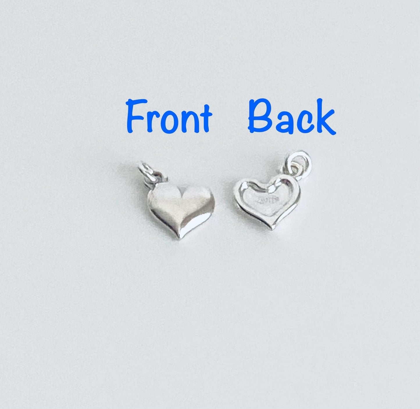 Tiny Sterling Silver Sideway Heart Charm