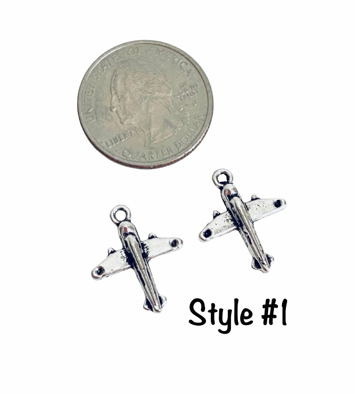 Base Metal Airplane Charms (Small Airplane • Aircraft)