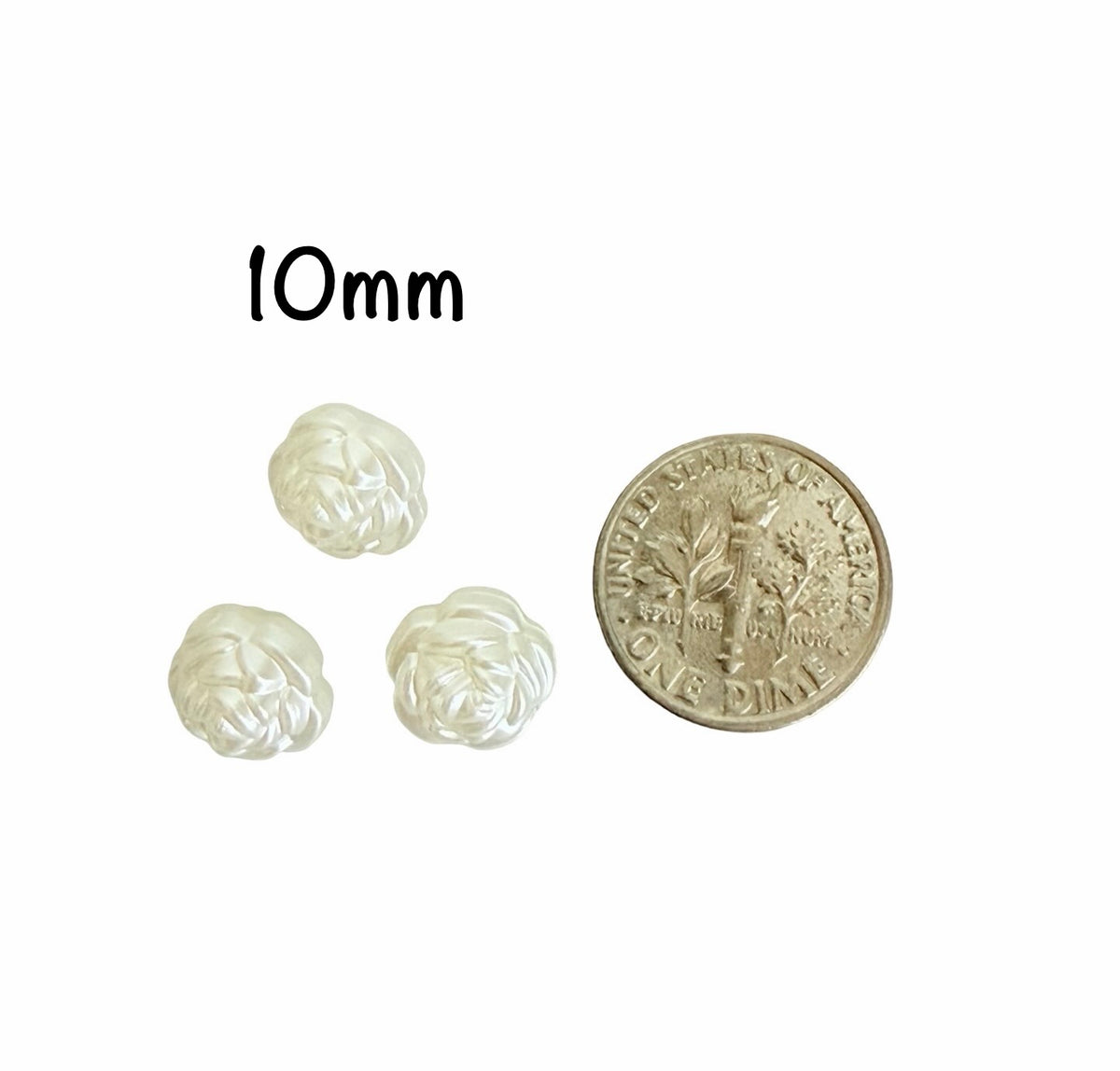 Faux Pearl Rose Beads for Jewelry Making • 10mm & 12mm