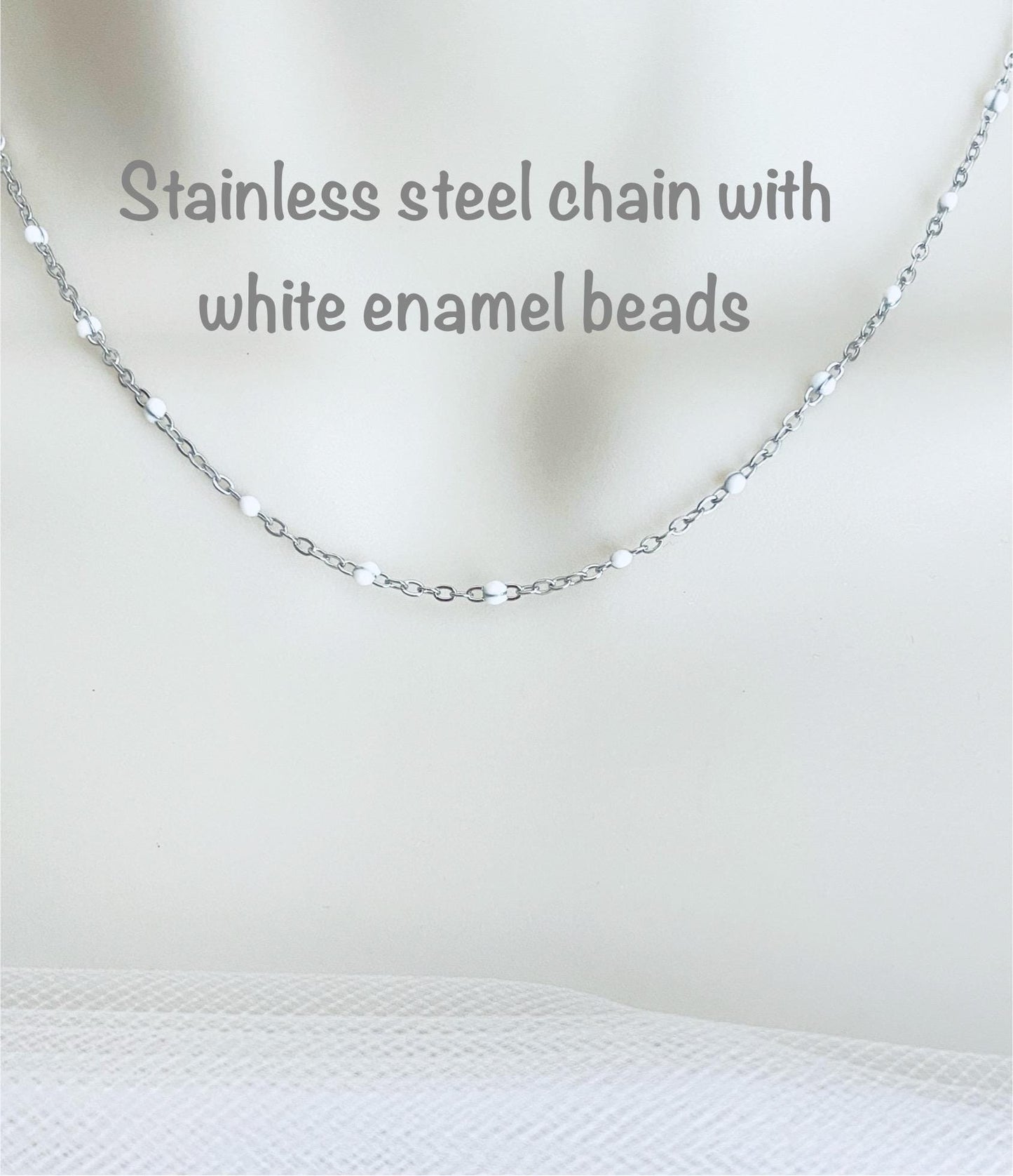 Minimalist Stainless Steel Enamel Chain Necklace