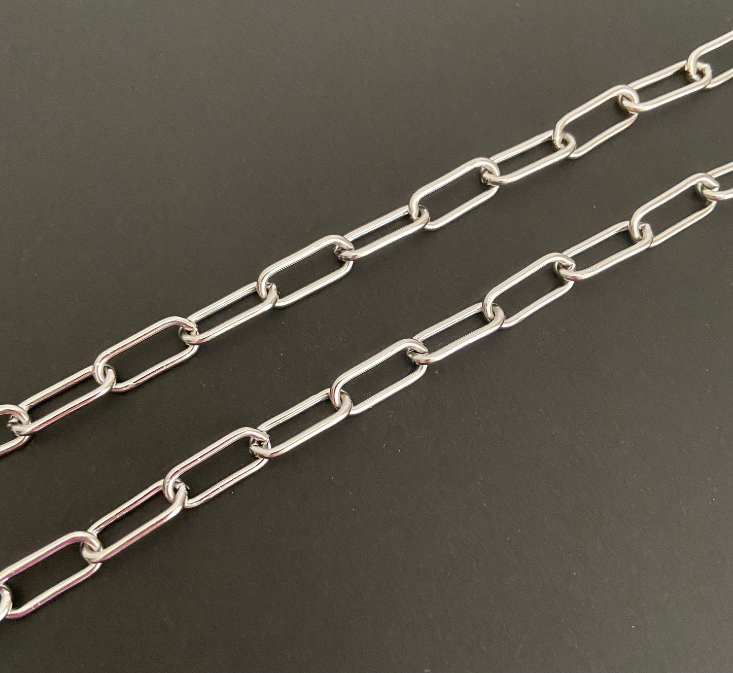 7x17mm Stainless Steel Paperclip Chain for Jewelry Making • Large Paperclip Link Chain for Necklaces, Bracelets & DIY Jewelry