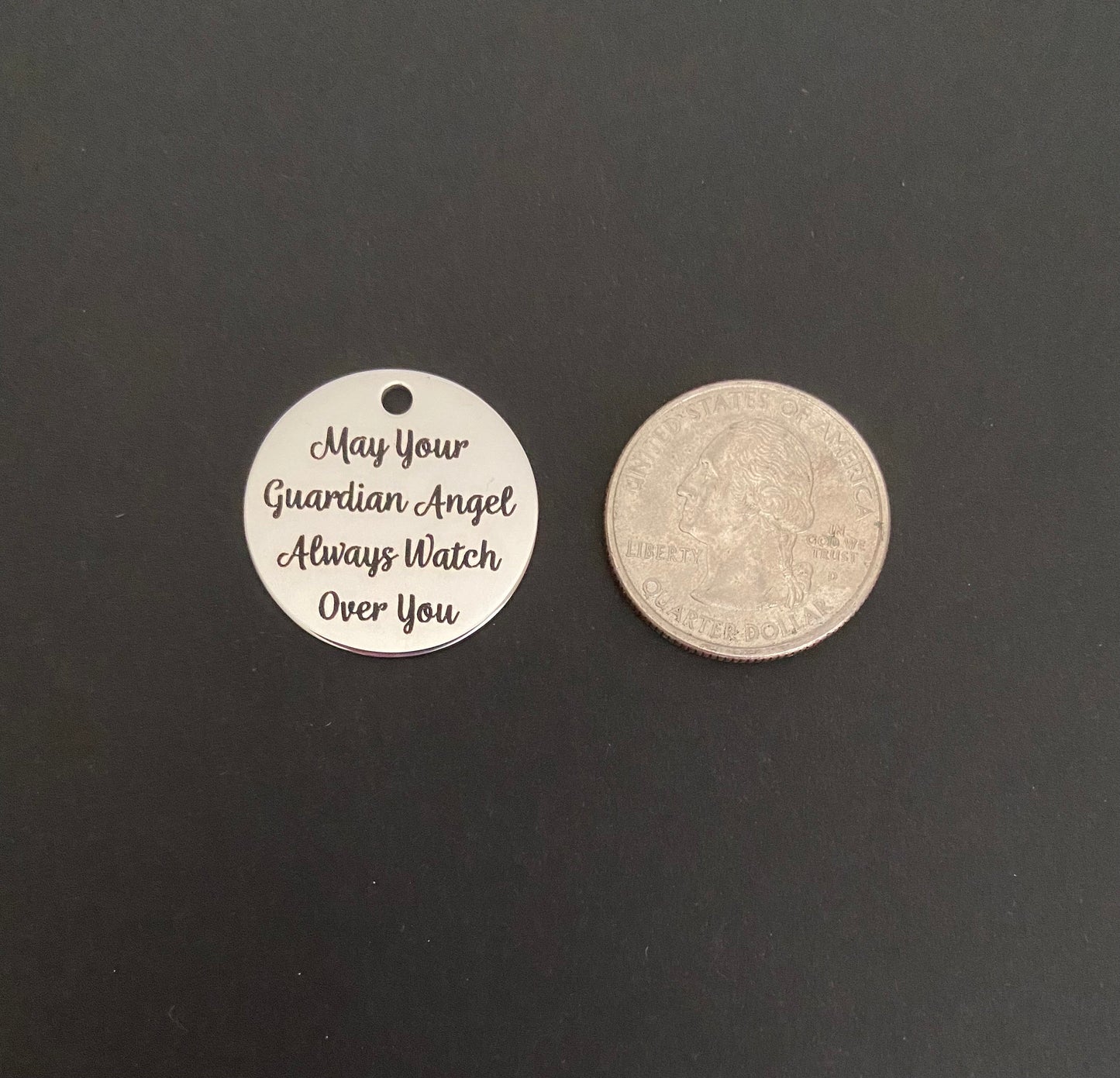 Stainless Steel Guardian Angel Charm