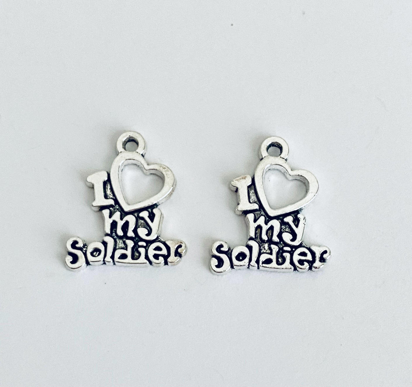 I Love My Soldier Charm