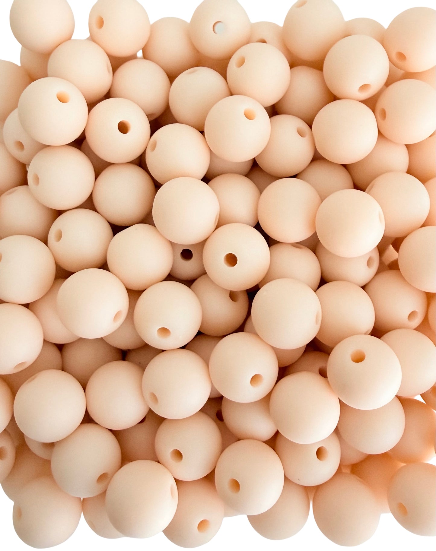 Matte Nude Peach Round Acrylic Beads • Soft Pastel Nude Peach Beads