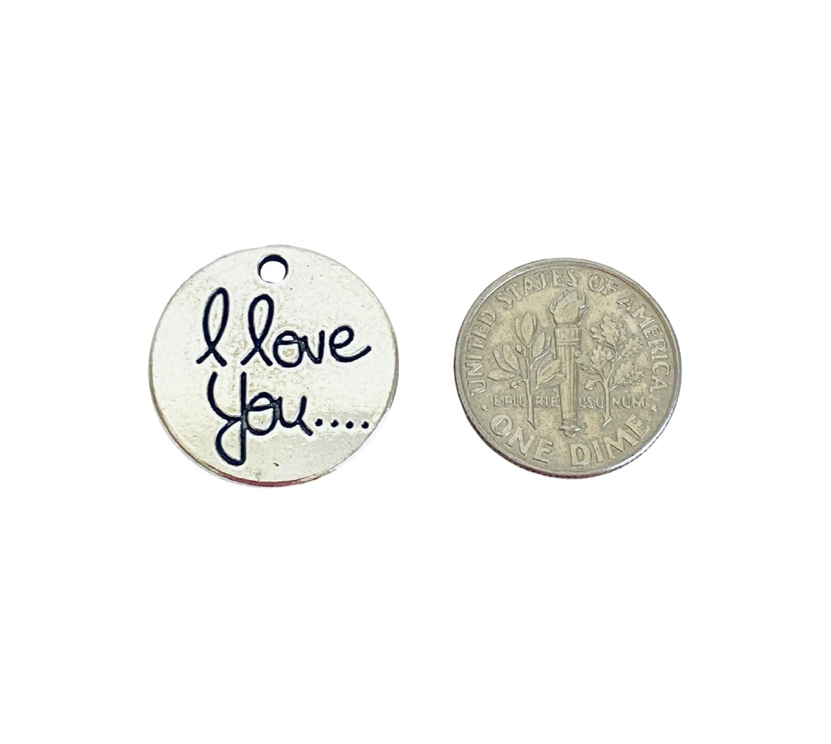 Base Metal I Love You Charm