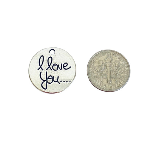 Base Metal I Love You Charm