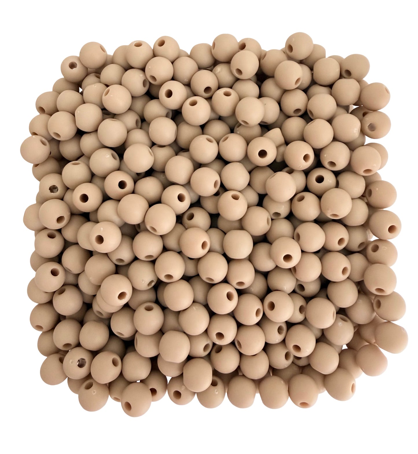 Matte Finish Beige Round Beads • 6mm, 9mm, 13mm and 16mm Acrylic Craft Beads for Jewelry Making & DIY Crafts