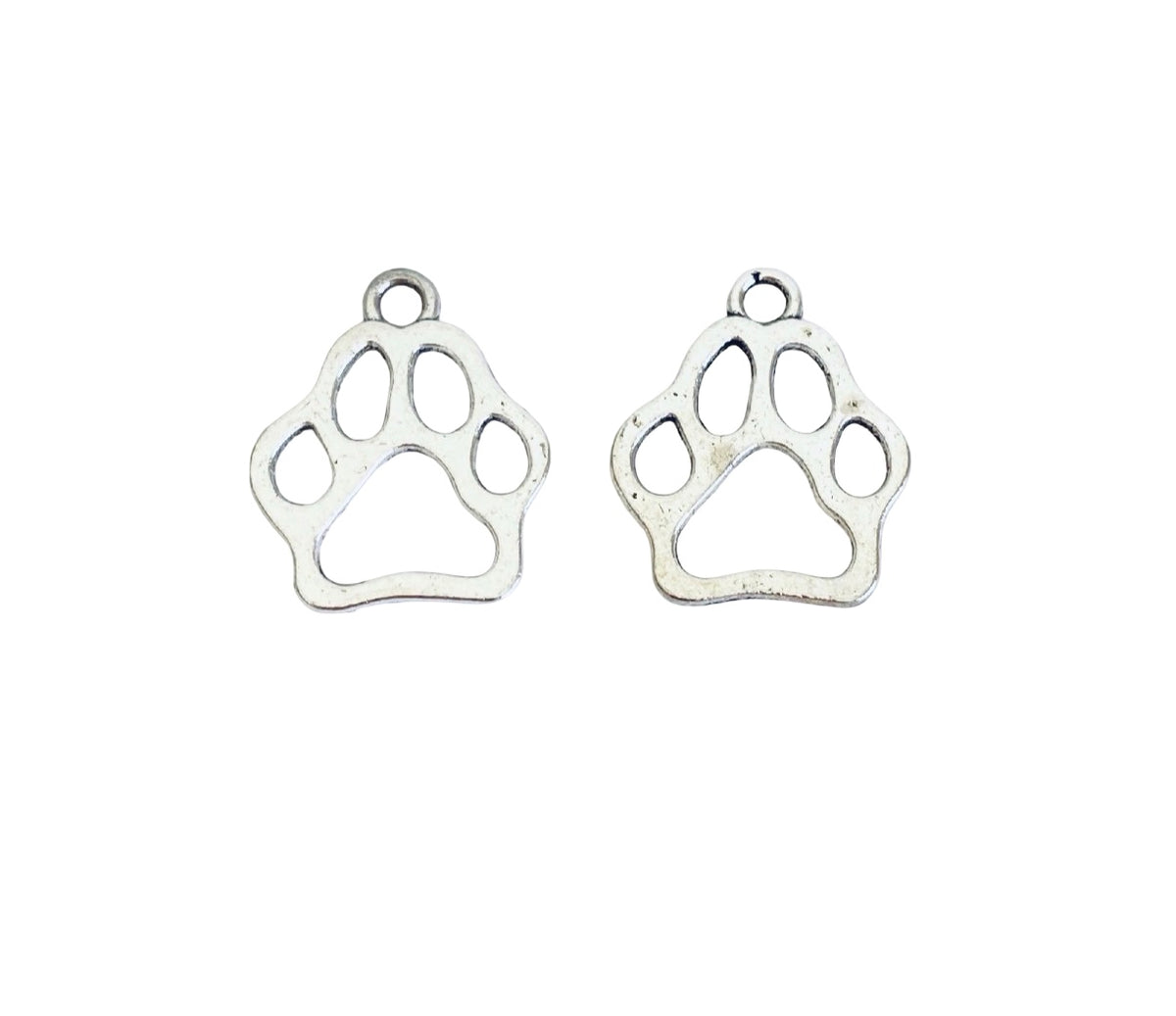 Base Metal Dog Paw Charm