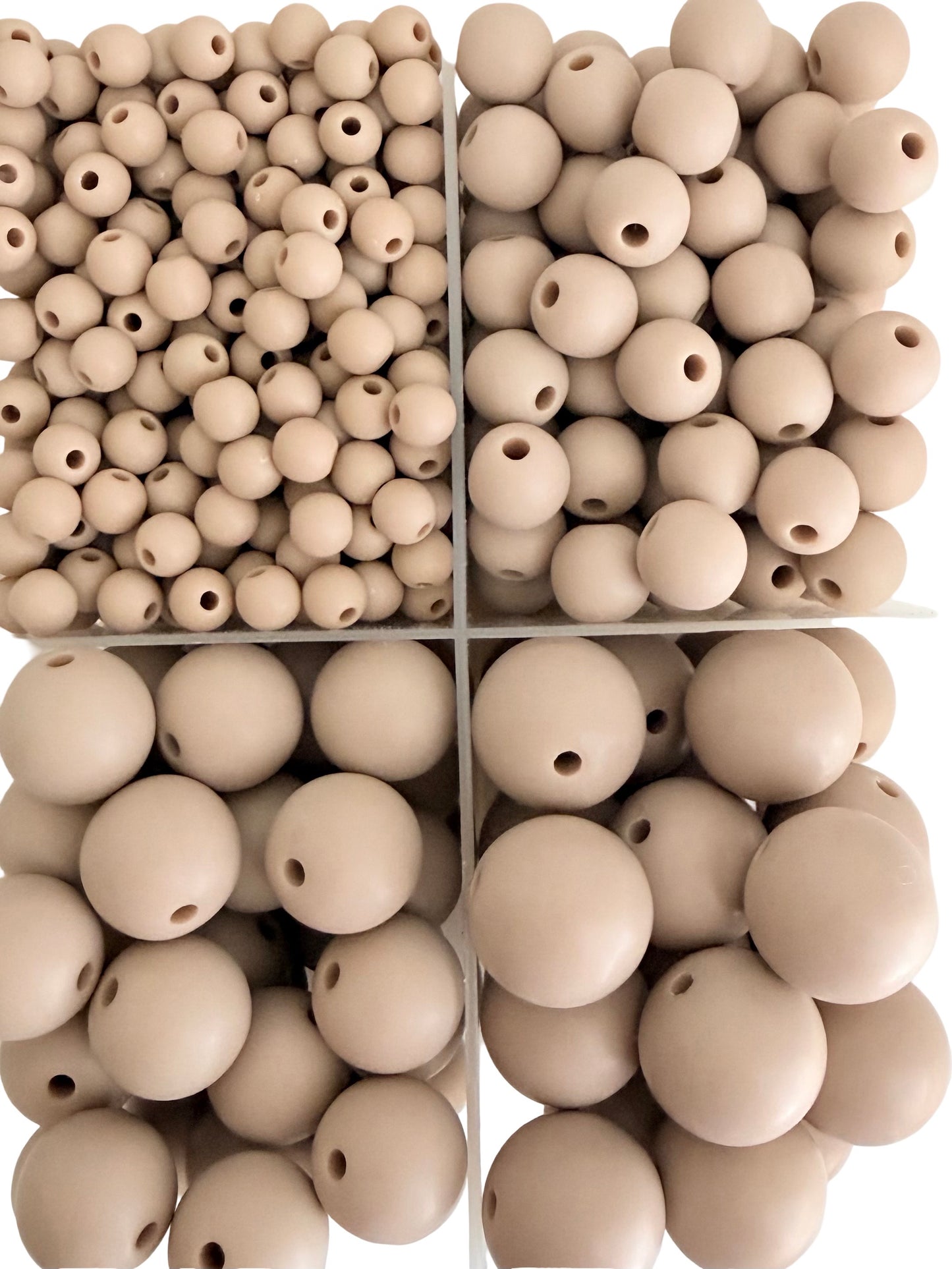 Matte Finish Beige Round Beads • 6mm, 9mm, 13mm and 16mm Acrylic Craft Beads for Jewelry Making & DIY Crafts