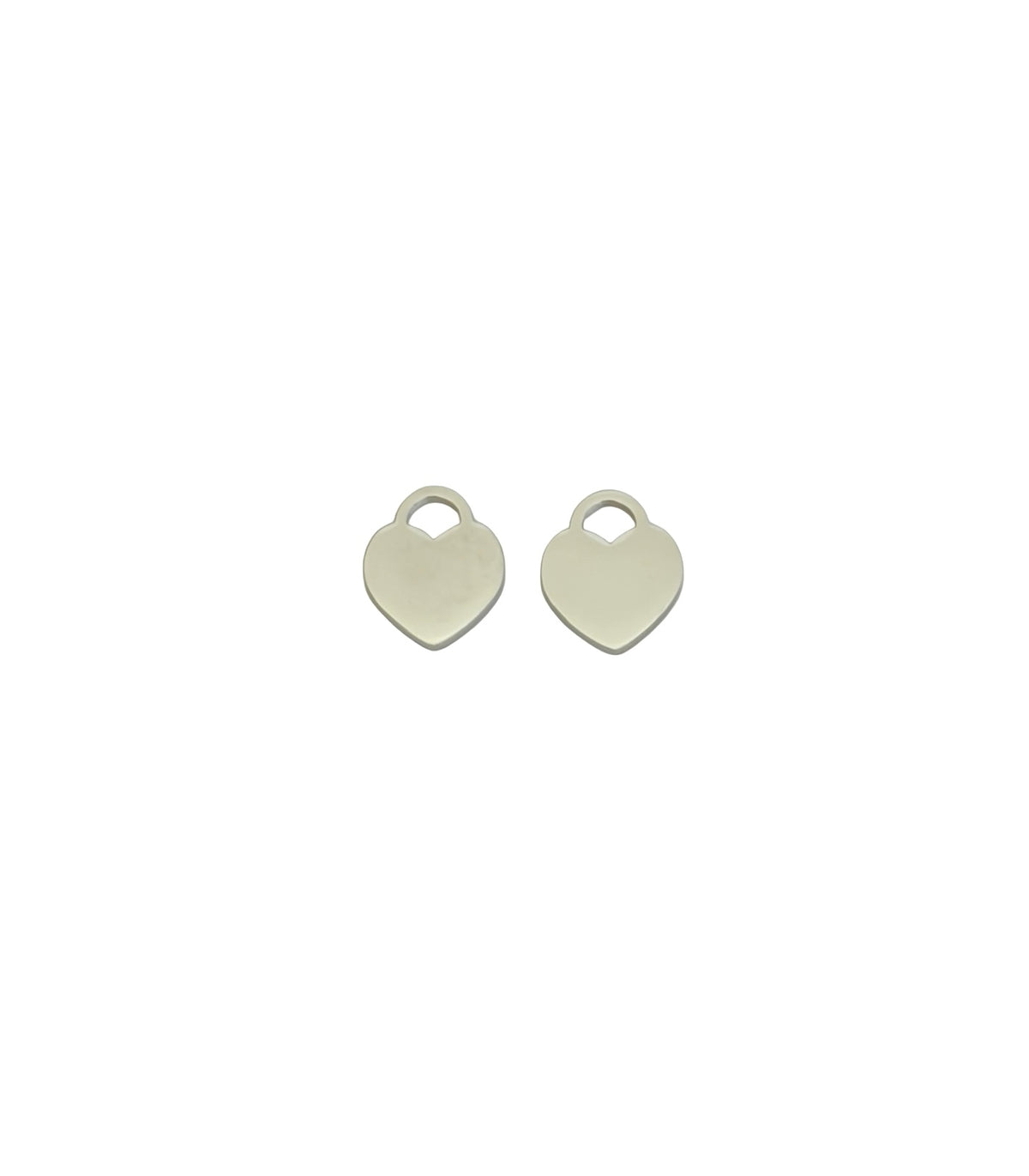 Polished 10mm Heart Charm • Stainless Steel or Gold Over Stainless Steel Heart Pendant for Jewelry Making