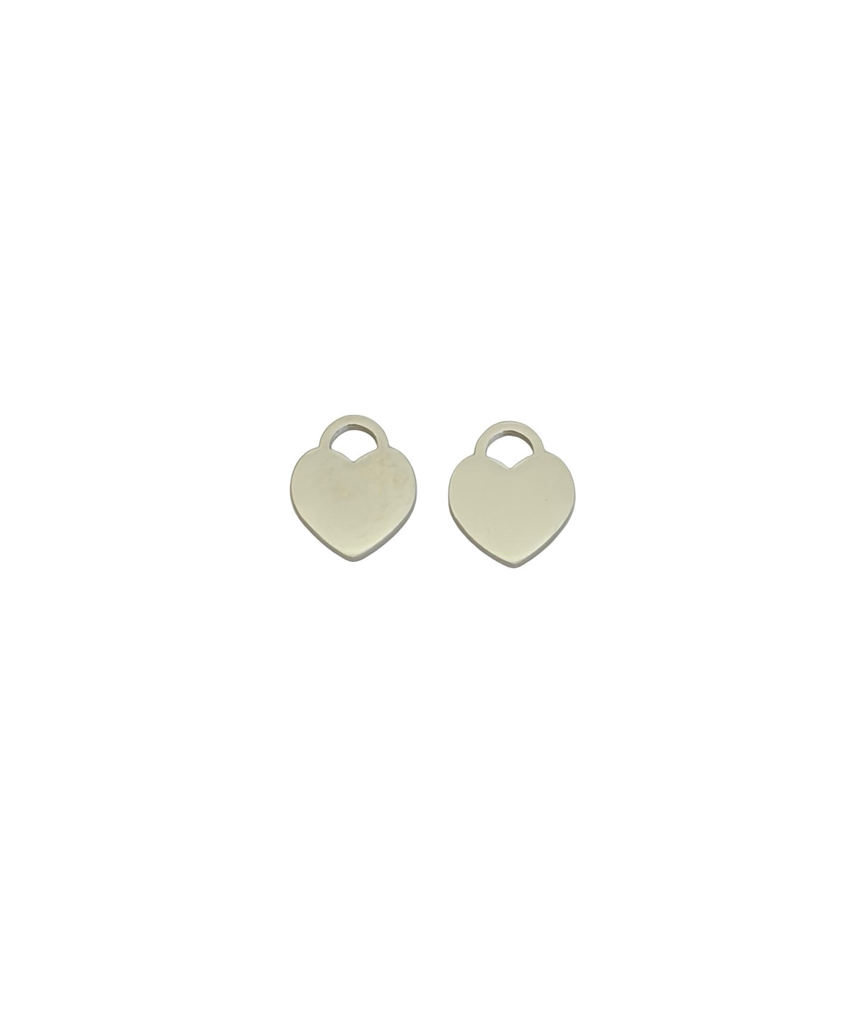Polished 10mm Heart Charm • Stainless Steel or Gold Over Stainless Steel Heart Pendant for Jewelry Making