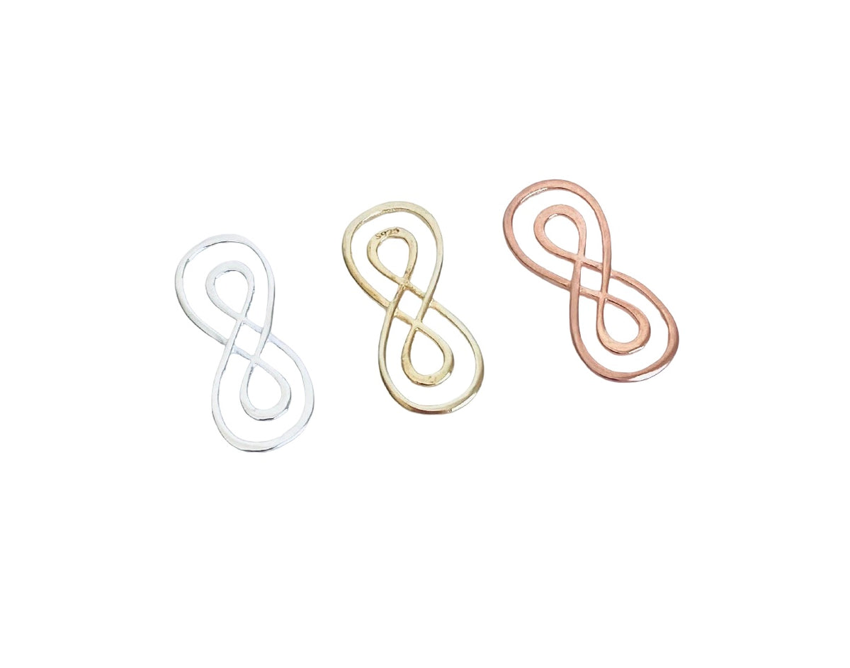 Double Infinity Charm • Sterling Silver • Gold over Silver • Rose Gold over Silver • Sold Individually