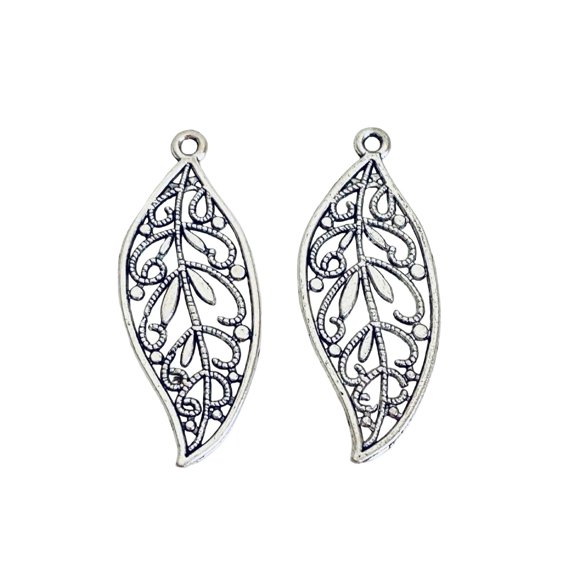 Large Filigree Leaf Charm