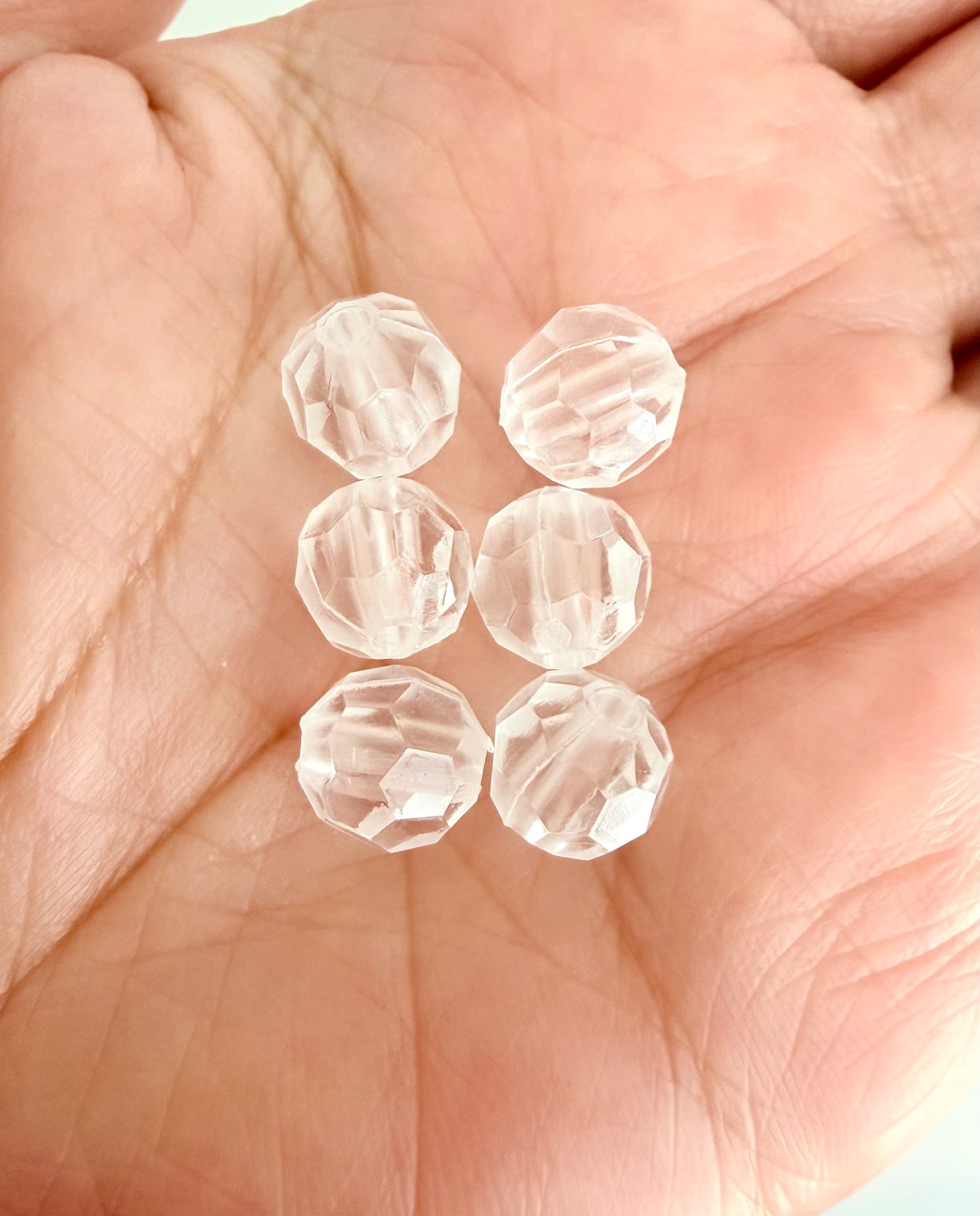 Faceted Plastic Beads • Clear & Pink • 6mm & 8mm