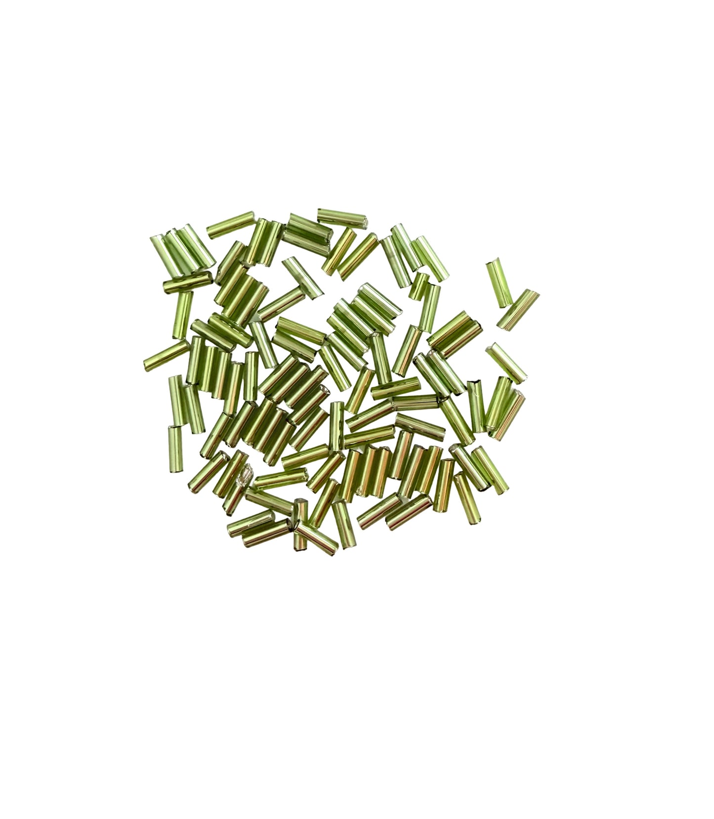 2mm x 7mm Tube Seed Beads • Olive Green & Dark Green Beads, Perfect for Jewelry Making & Mini Flower Bouquets