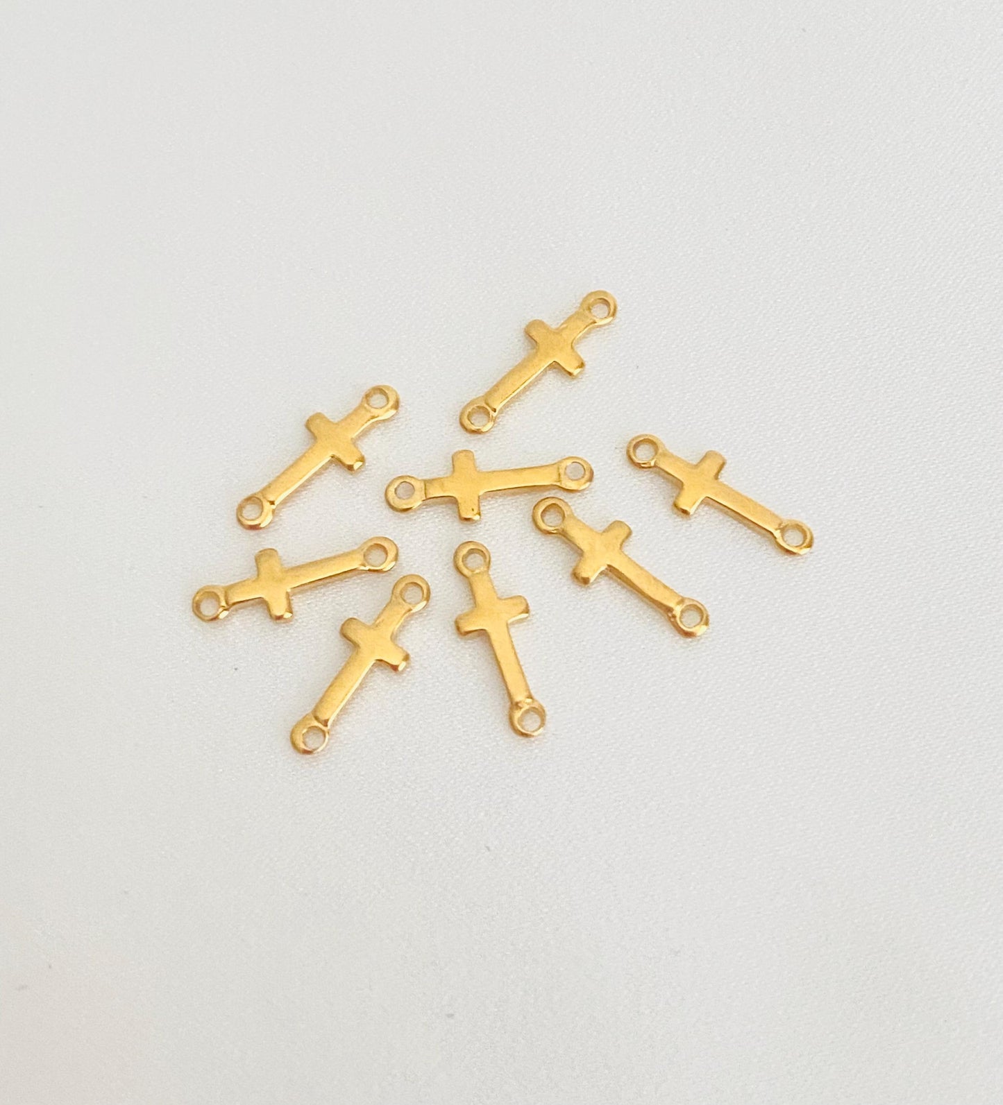 Slim Cross Connector Charm • Stainless Steel or Gold Over Stainless Steel Cross Connector for Bracelets, Necklaces & Jewelry Making