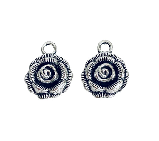 Base Metal Small Rose Charm