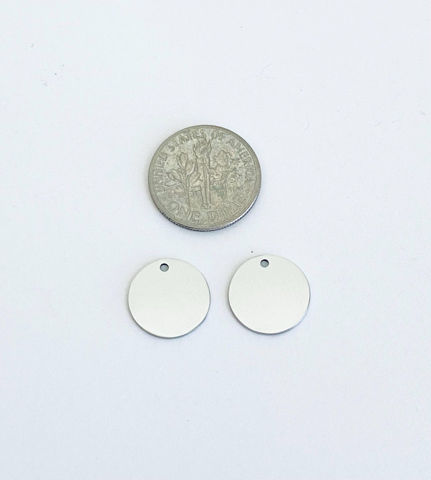 13mm Engravable Stainless Steel Round Blank Tag