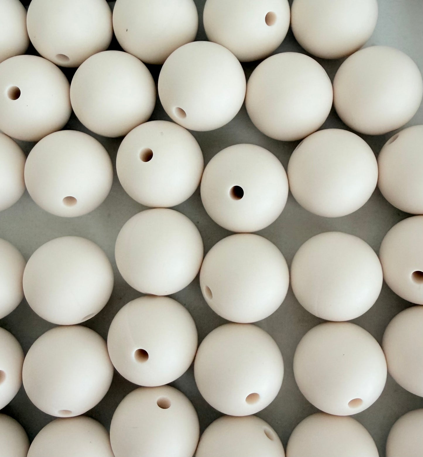15mm Ivory Silicone Beads • Cream Round Beads (Sold by Piece) for Jewelry Making, Keychains & DIY Crafts