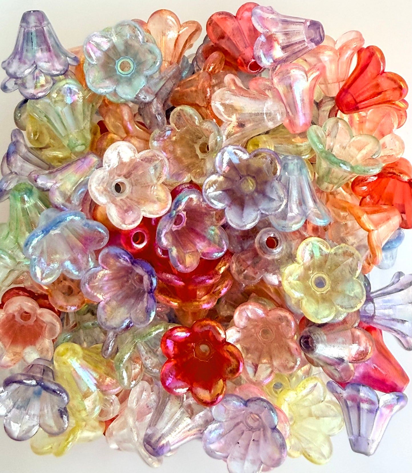 10mm Transparent AB Trumpet Flower Beads