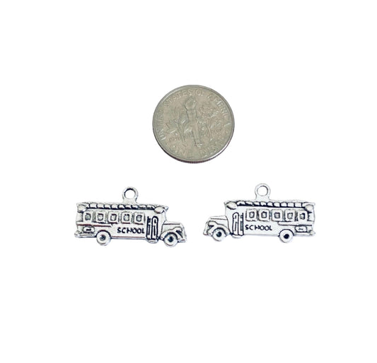Base Metal School Bus Charm