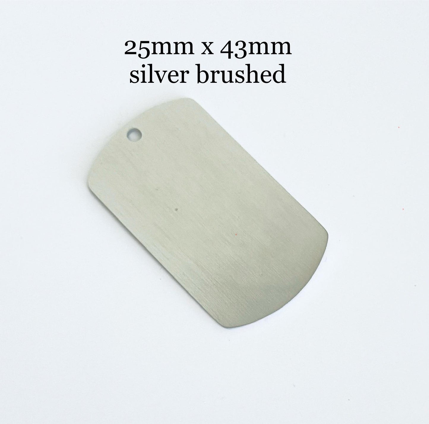 Personalizable Stainless Steel Dog Tag Blanks (25mm x 43mm)